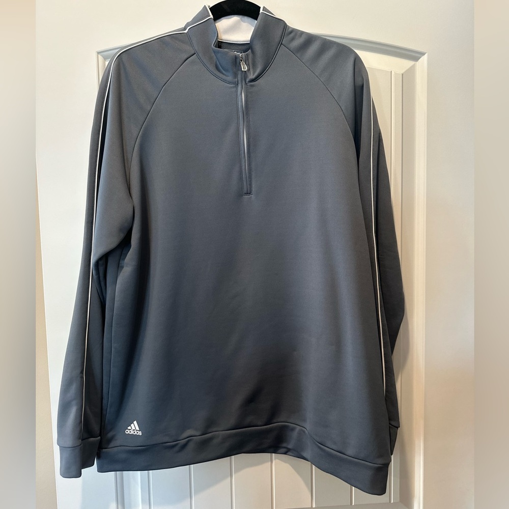 ADIDAS CLIMALITE MEN’S 1/4 ZIP GOLF PULLOVER. SIZE LARGE